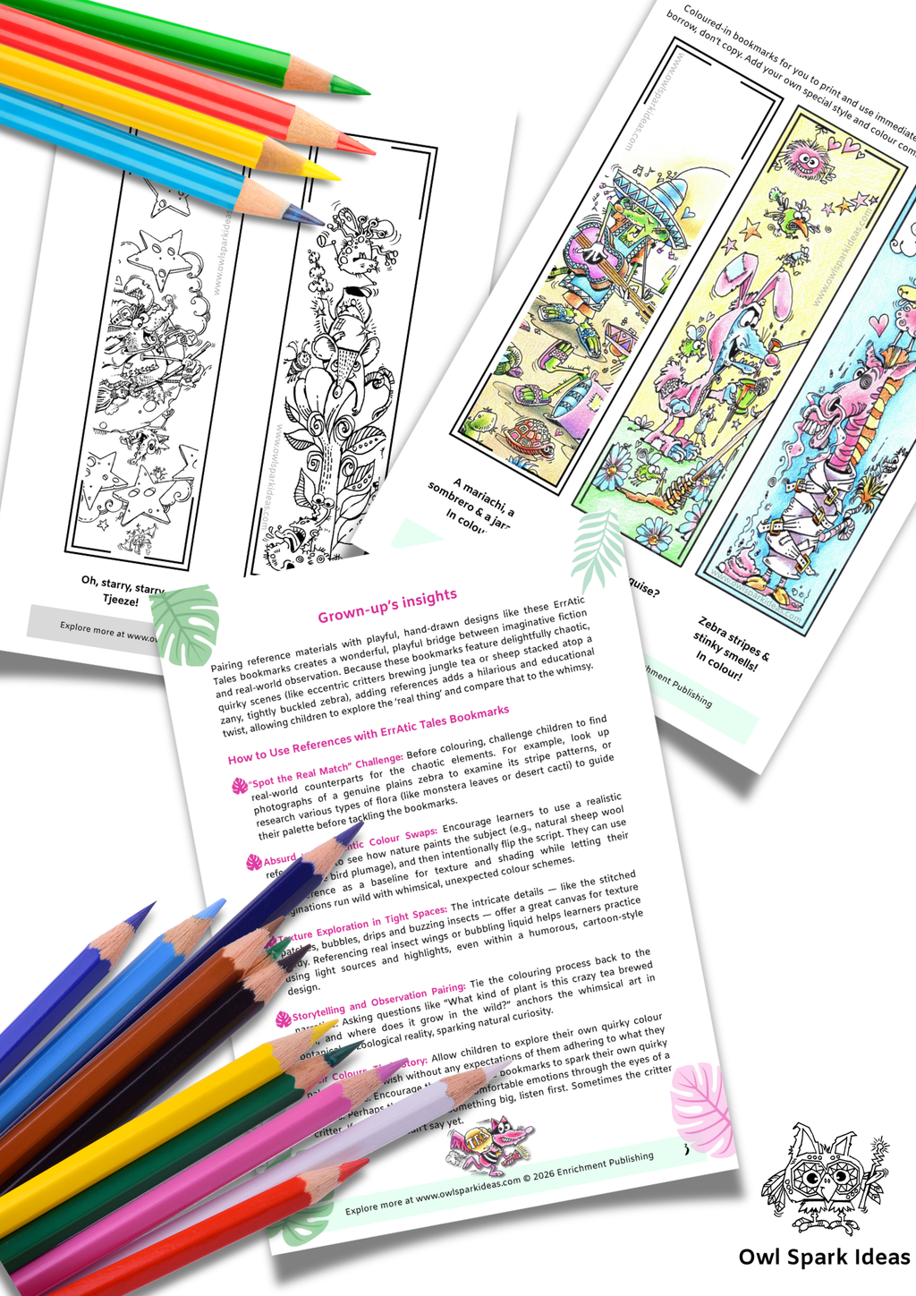 ErrAtic Tales — Quirky Bookmark Colouring Set