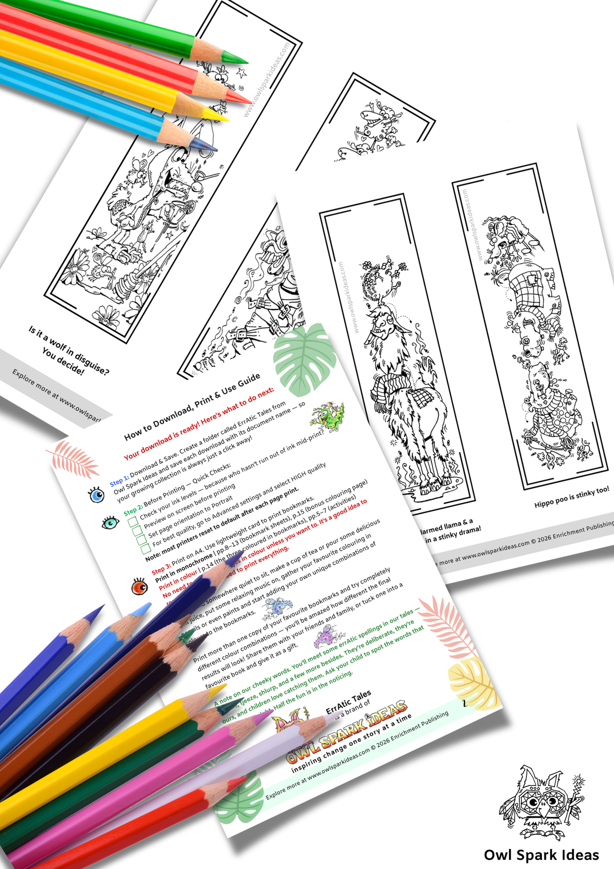 ErrAtic Tales — Quirky Bookmark Colouring Set